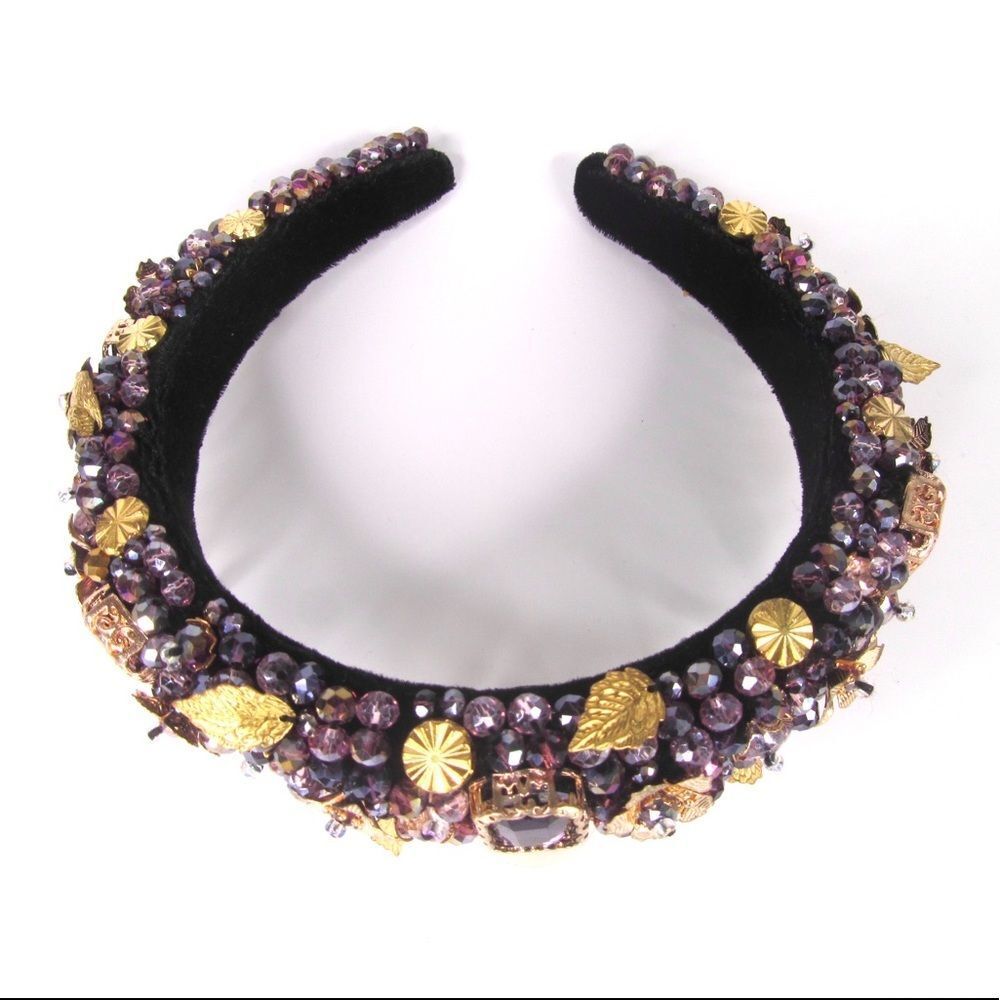 Amanda II Amethyst Purple Rhinestone Alloy Headband